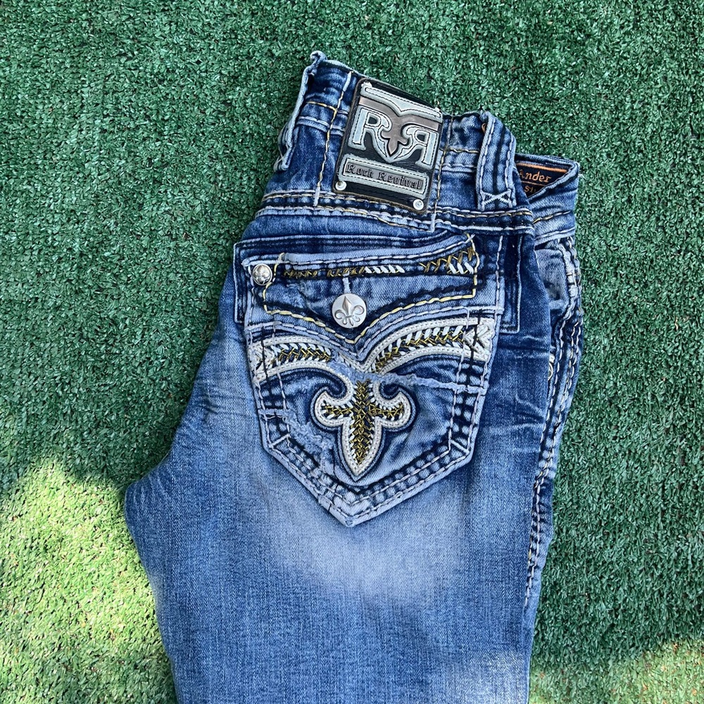 Rock Revival Indigo Denim with Orange Stitching
